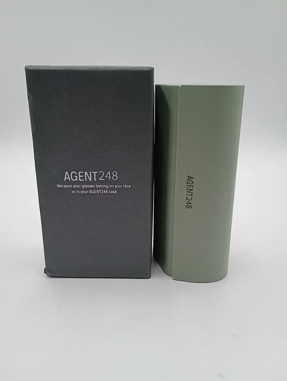 AGENT248 Eyeglass and Sunglass 2-Compartment Travel Case in sage green